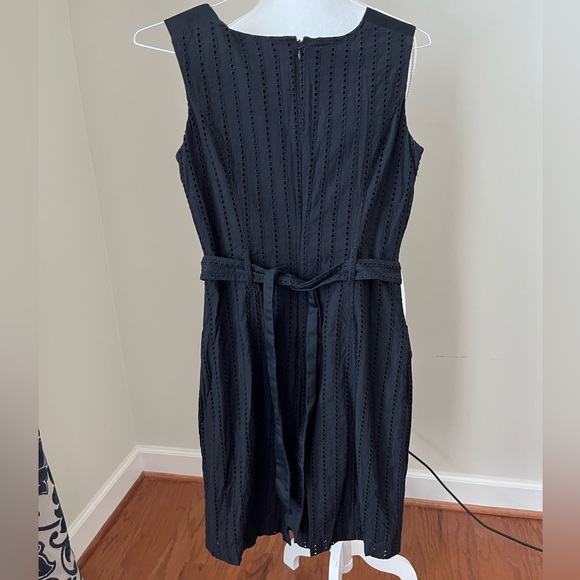 Ellen Tracy Black Eyelet Sheath Dress- 4 - Picture 2 of 7
